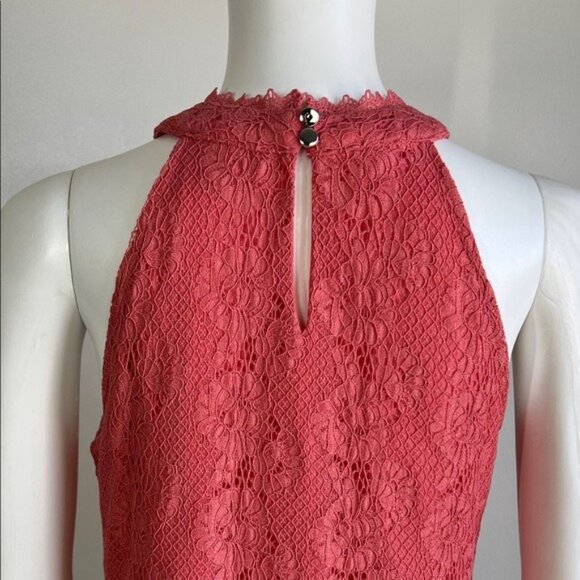 Cable & Gauge Halter Neck Sleeveless Top in Coral Pink Size M - Picture 4 of 6